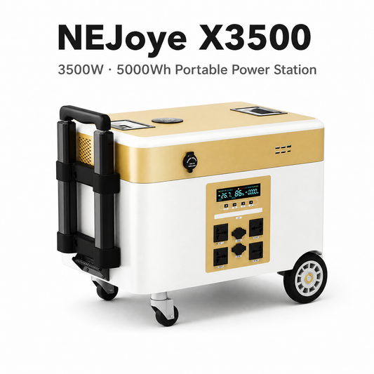 NEJoye X3500 Portable Power Station 5000Wh | 3500W LiFePO4 | 18 Ports | EV Charging | Home Backup & Off-Grid