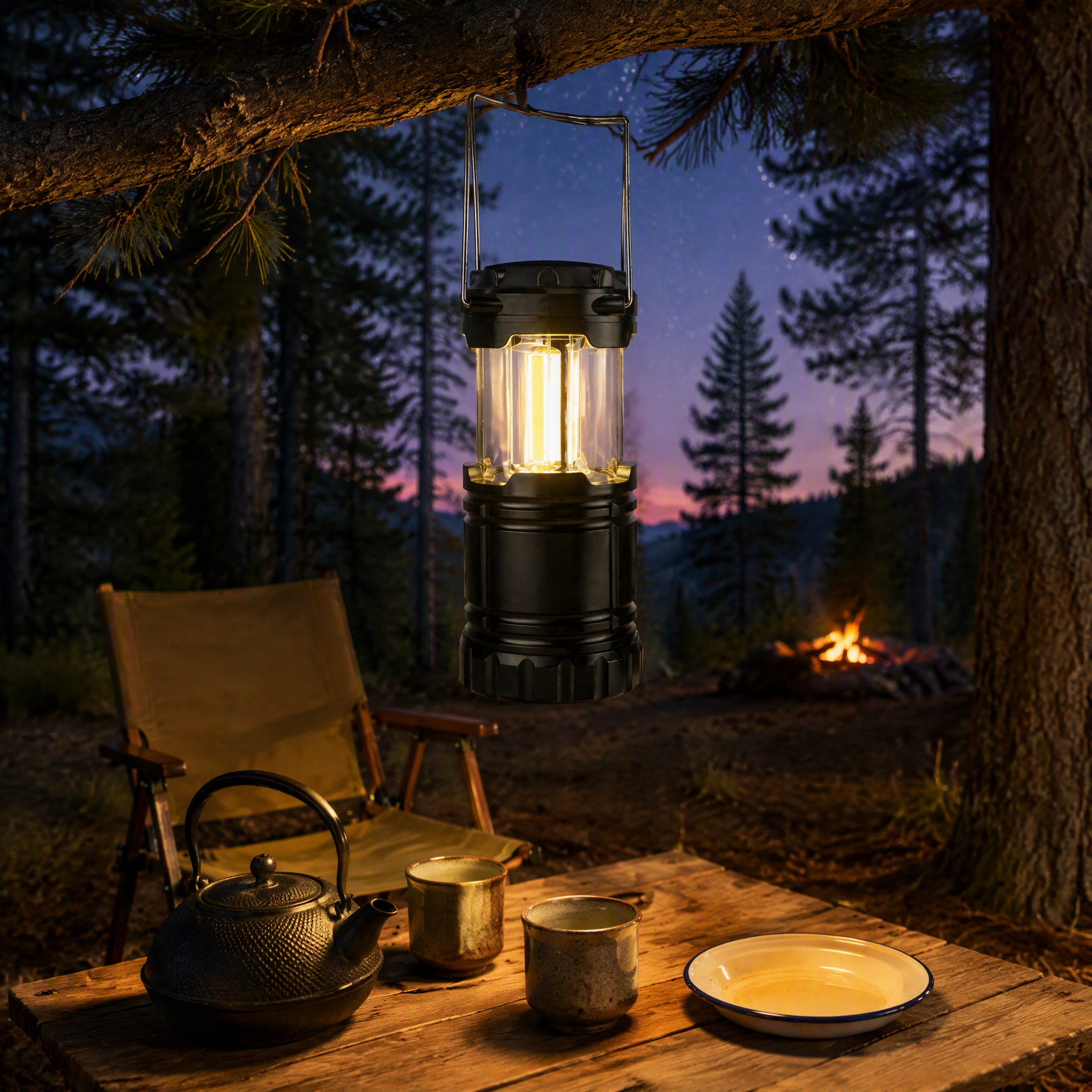NEJoye A012 Collapsible LED Camping Lantern: Telescopic Tent Light That Pulls to Turn On
