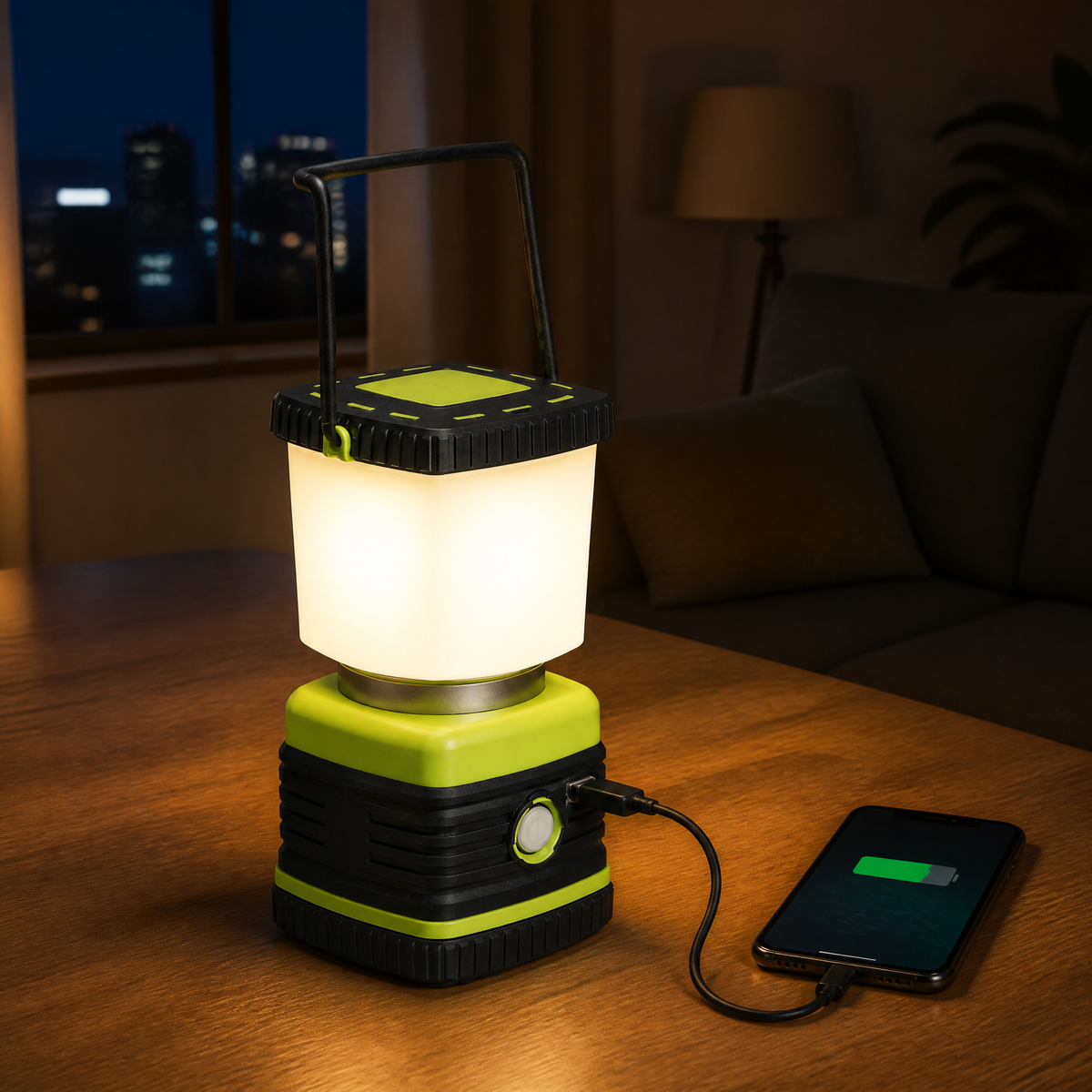 NEJoye A015 Rechargeable Camping Lantern: 3-Color LED with Stepless Dimming & Power Bank