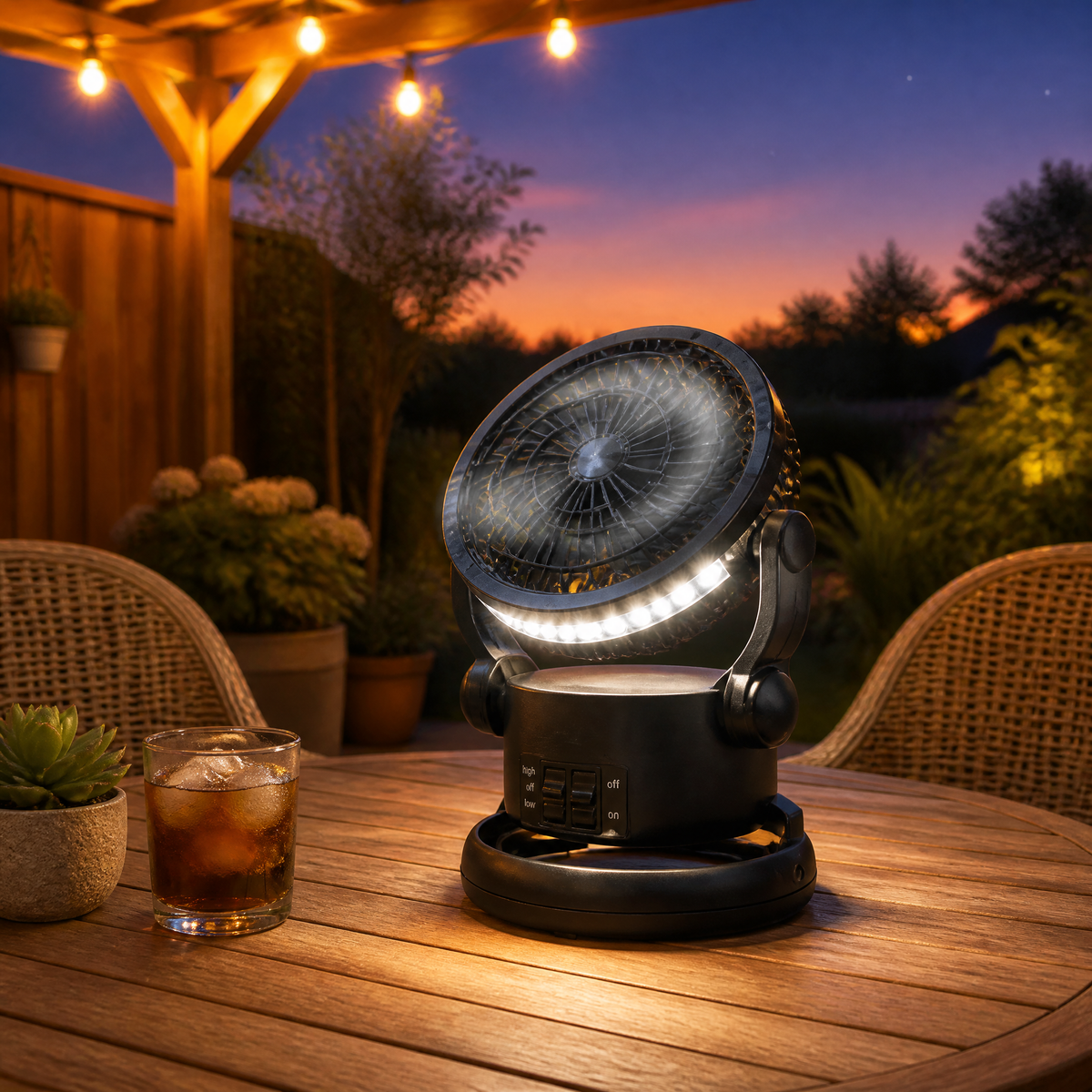 NEJoye A018 Camping Fan with LED Light: 2-in-1 Tent Ceiling Fan & Lantern
