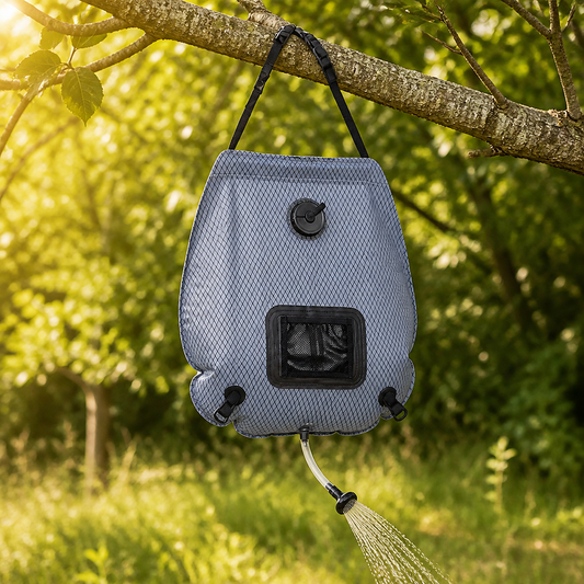 NEJoye A020 20L Portable Solar Shower Bag – Camping Shower, Solar Heated, with Temperature Strip & On/Off Nozzle