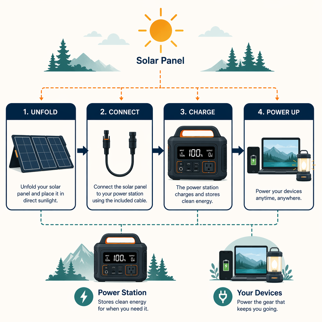 NEJoye Portable Solar Panel | 200W & 500W Foldable Monocrystalline — for Power Stations