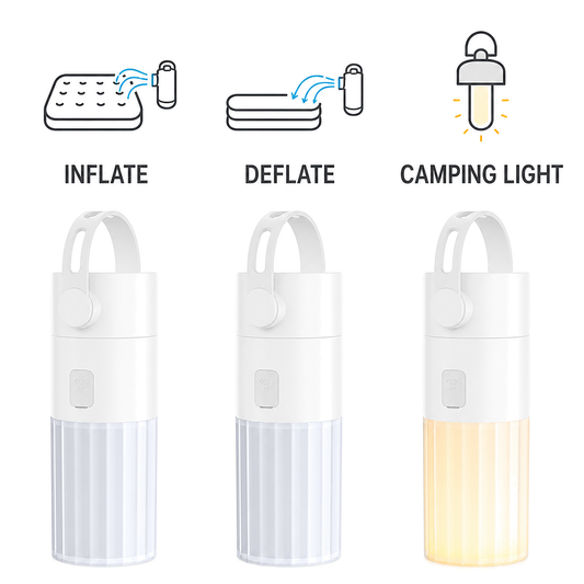NEJoye A035 Portable Air Pump with Camping Light (2-in-1 Inflator & RGB Lantern)
