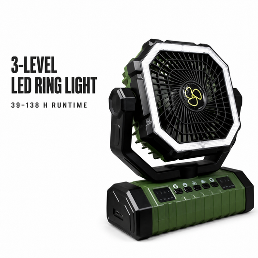 NEJoye A016 4-in-1 Rechargeable Camping Fan – Fan, Light & 20000mAh Power Bank