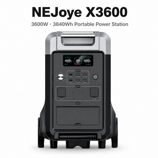 NEJoye X3600 Portable Power Station 3840Wh | 3600W LiFePO4 | 13 Ports | UPS 0.01s | Expandable to 11.5kWh