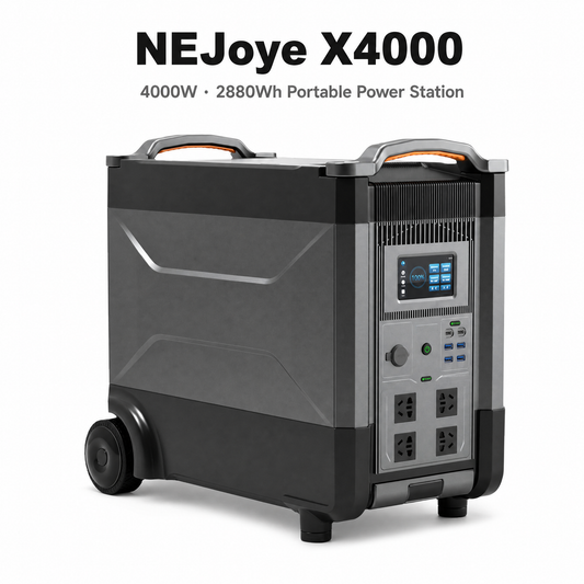 NEJoye X4000 Portable Power Station 3456Wh | 4000W LiFePO4 | 11 Ports | UPS <15ms | Expandable to 21.6kWh