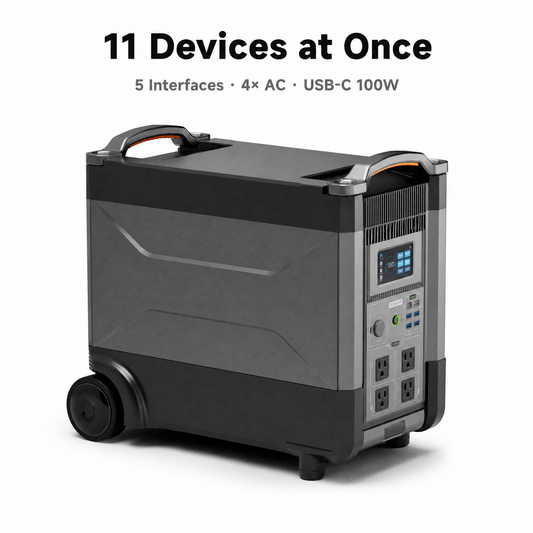 NEJoye X4000 Portable Power Station 3456Wh | 4000W LiFePO4 | 11 Ports | UPS <15ms | Expandable to 21.6kWh