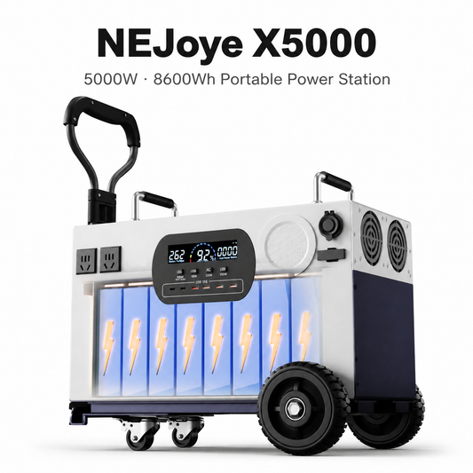 NEJoye X5000 Portable Power Station 8600Wh | 5000W LiFePO4 | 14 Ports | UPS | 5-Year Battery Warranty