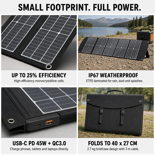 NEJOYE S400pro 400W Foldable Solar Panel – Portable, IP67 Waterproof, for Camping & RV