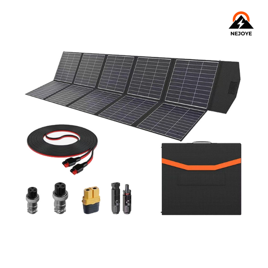 NEJOYE S500pro 500W Portable Foldable Solar Panel, 25% N-Type ETFE Cells & 50A Anderson Connector for Camping, RV & Off-Grid Power